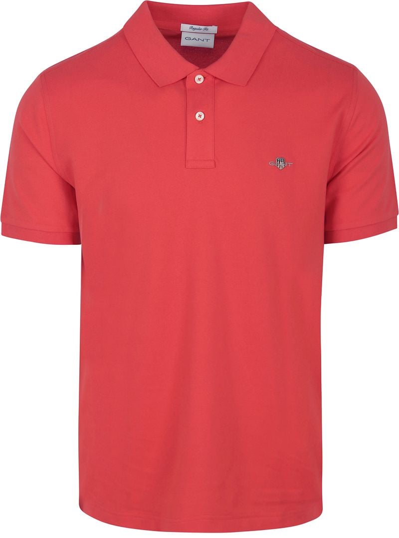 Gant Shield Regular Piqué Poloshirt Rood