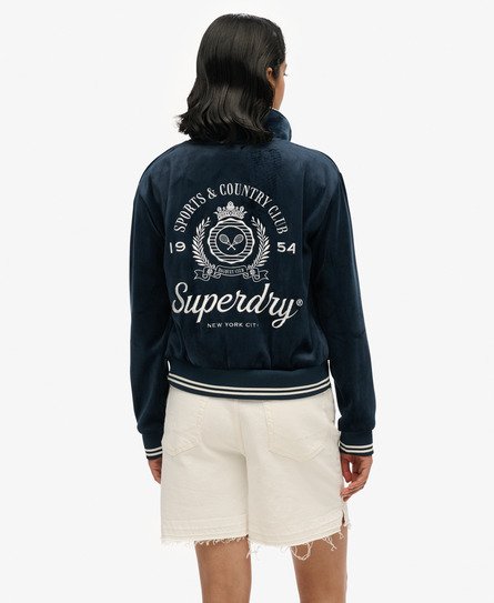 Superdry Vrouwen Country Club Jersey Bomberjack Blauw