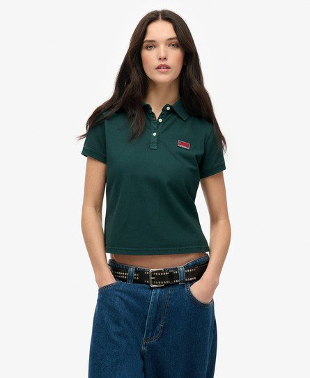 Superdry Vrouwen Athletic Essentials Poloshirt met Print Groen