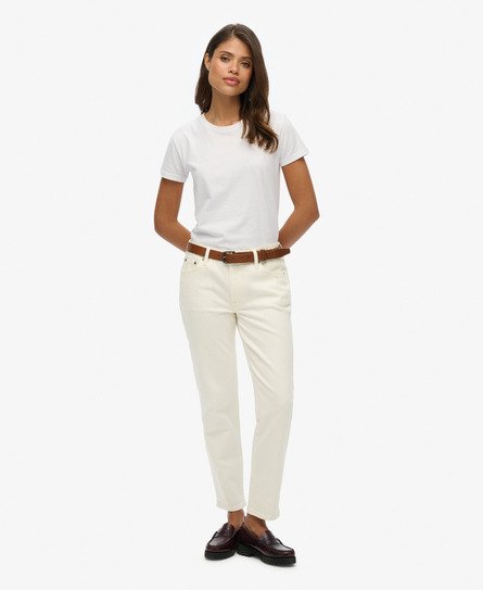 Superdry Vrouwen Slimfit Jeans met Middelhoge Taille Wit