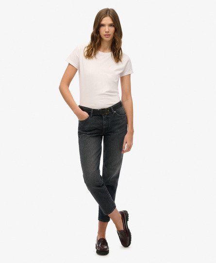Superdry Vrouwen Slimfit Jeans met Middelhoge Taille Zwart