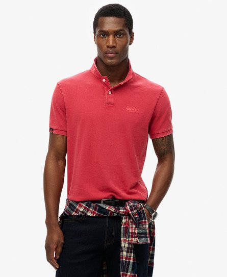 Superdry Mannen Vintage Destroy Polo Rood