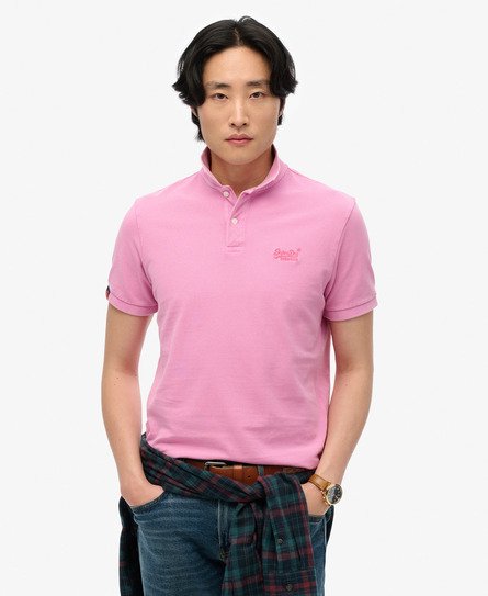 Superdry Mannen Vintage Destroy Polo Roze