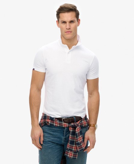Superdry Mannen Essential Poloshirt van Jersey Wit