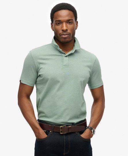 Superdry Mannen Essential Poloshirt van Jersey Lichtblauw