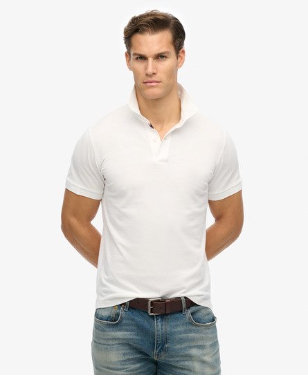 Superdry Mannen City Piqué Poloshirt Wit