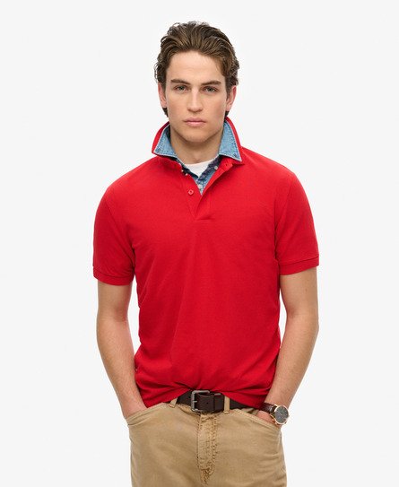 Superdry Mannen City Piqué Poloshirt Rood
