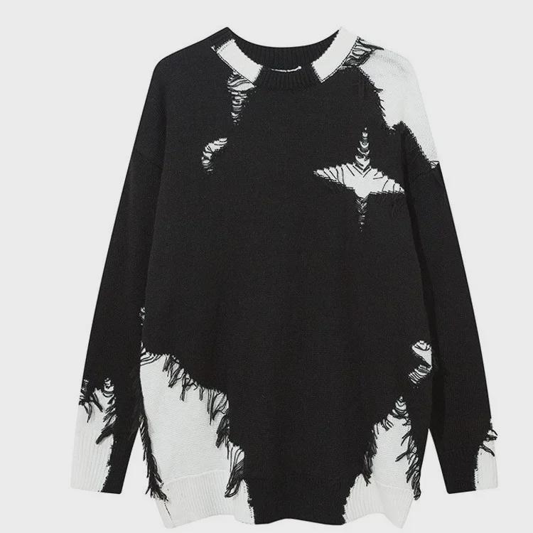 VantaGoods Heren Retro College Stijl Gelaagde Contrast Brei Trui voor Lente & Herfst X-Large grijze kleur