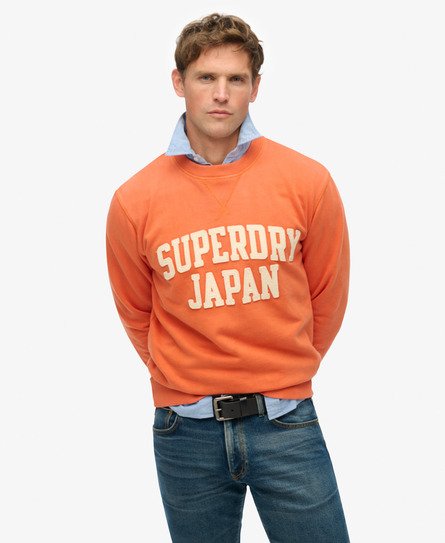 Superdry Mannen Vintage Athletic Sweatshirt met Ronde Hals Oranje
