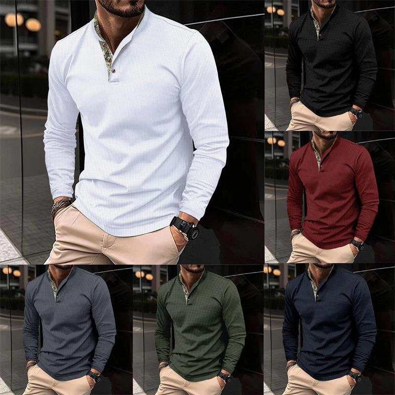 VantaGoods 2023 Herfst/Winter Heren Dubbellaags Opstaande Kraag Lange Mouw Sport Polo Shirt