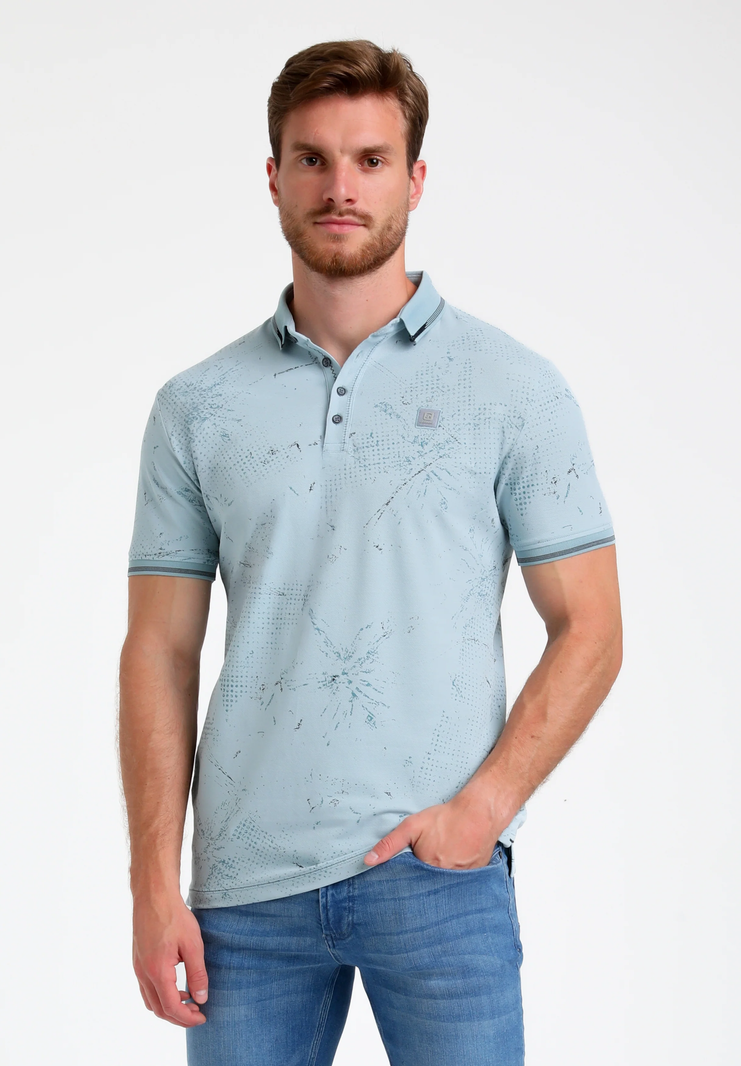 Gabbiano Heren polo 235526 4001 bright blue