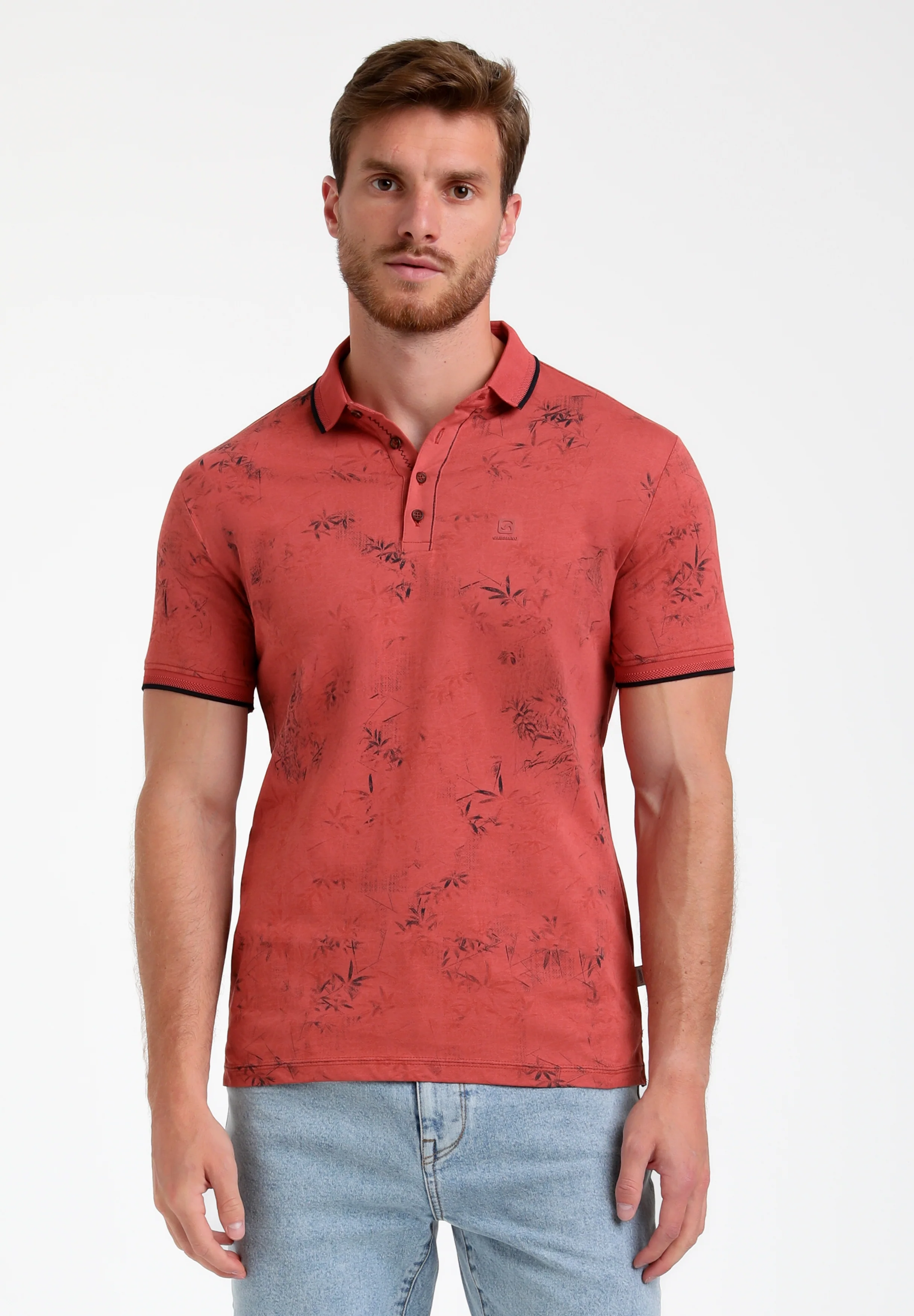 Gabbiano Heren polo 235529 4000 deep coral