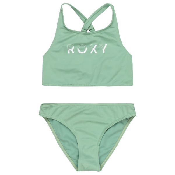 Roxy - Girl's Solid Active Crop Top Set - Bikini, groen
