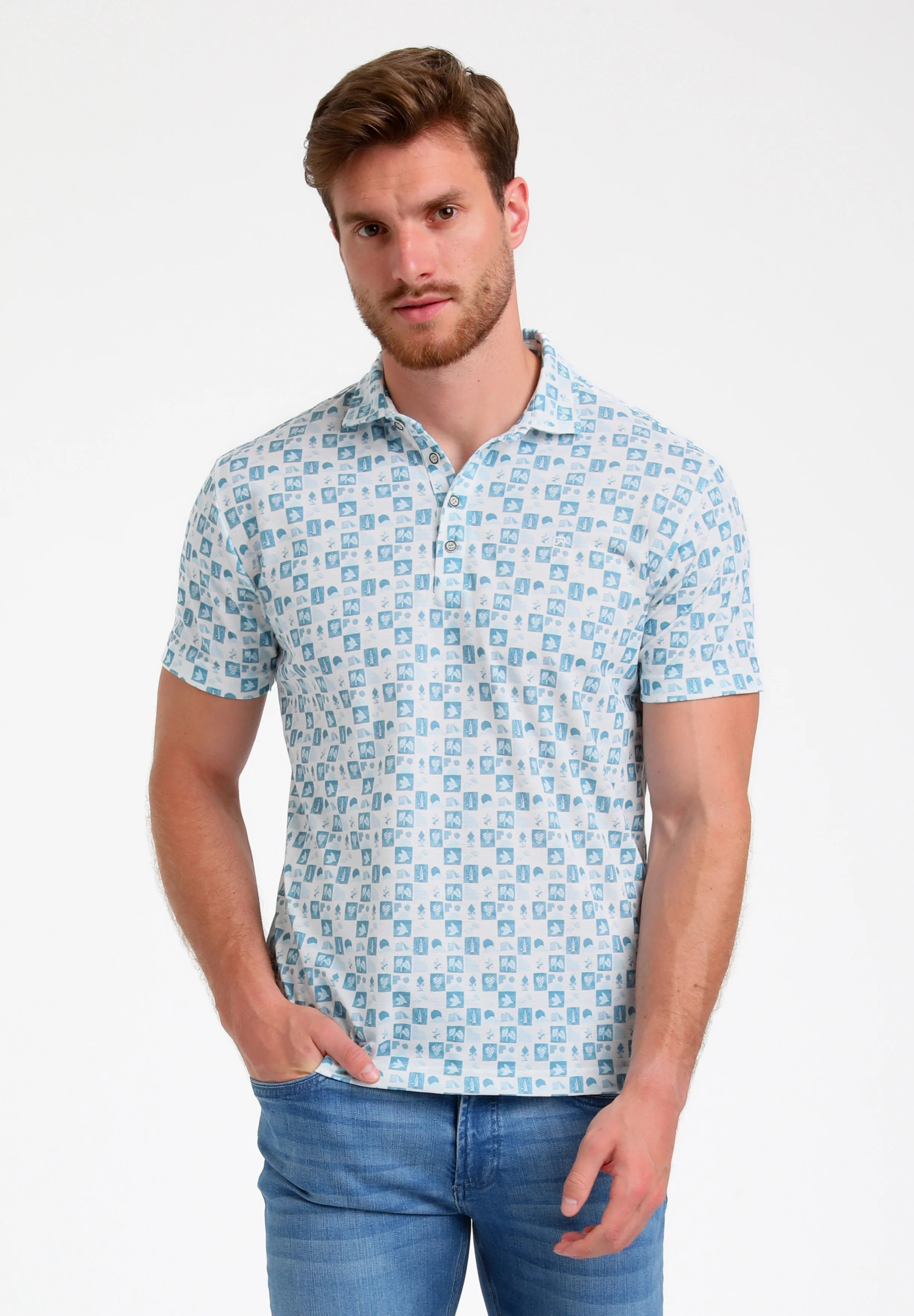 Gabbiano Heren polo 235537 4001 bright blue