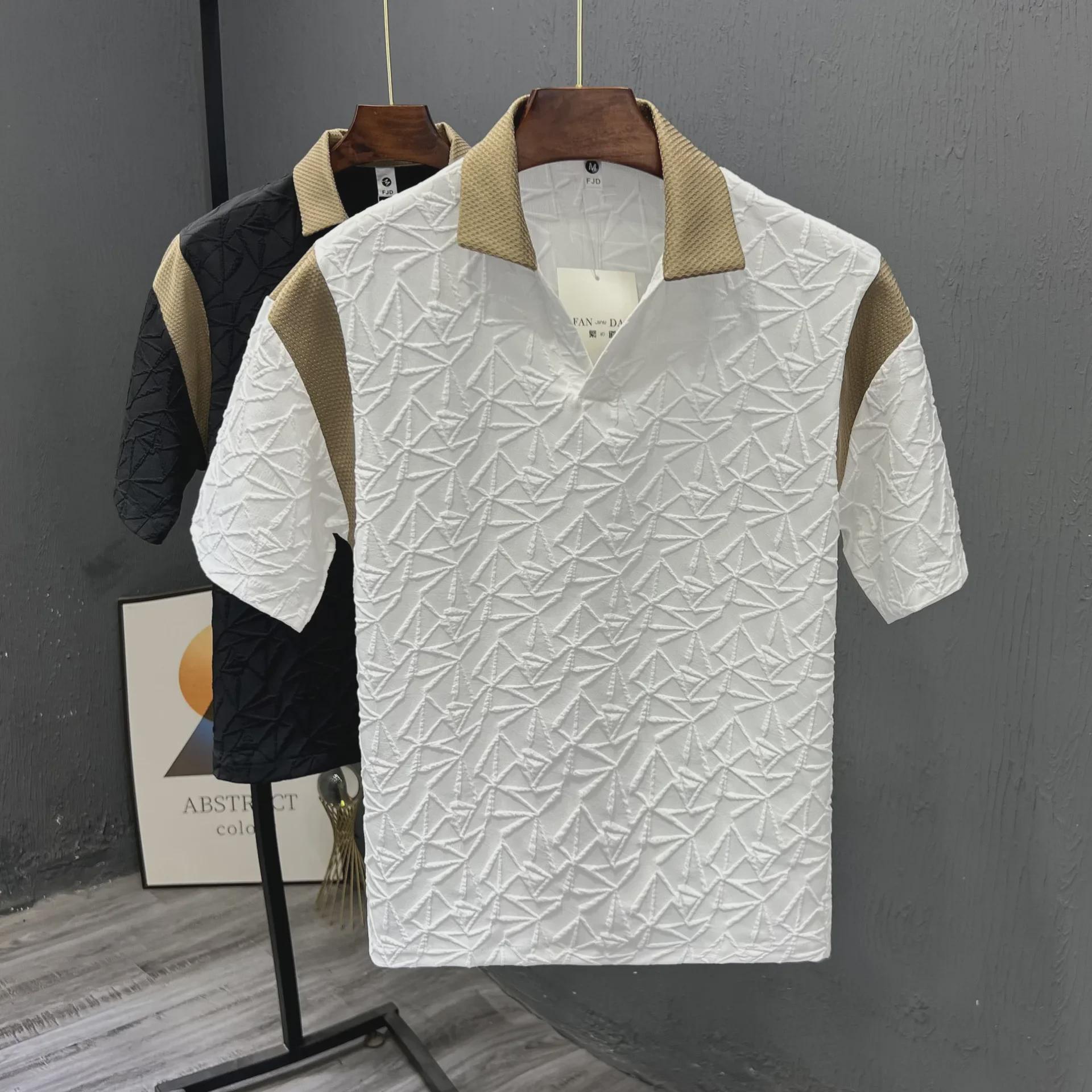 VantaGoods Trendy V-hals poloshirt voor heren - Stijlvol zomertopje met korte mouwen 2024 3XL zwart