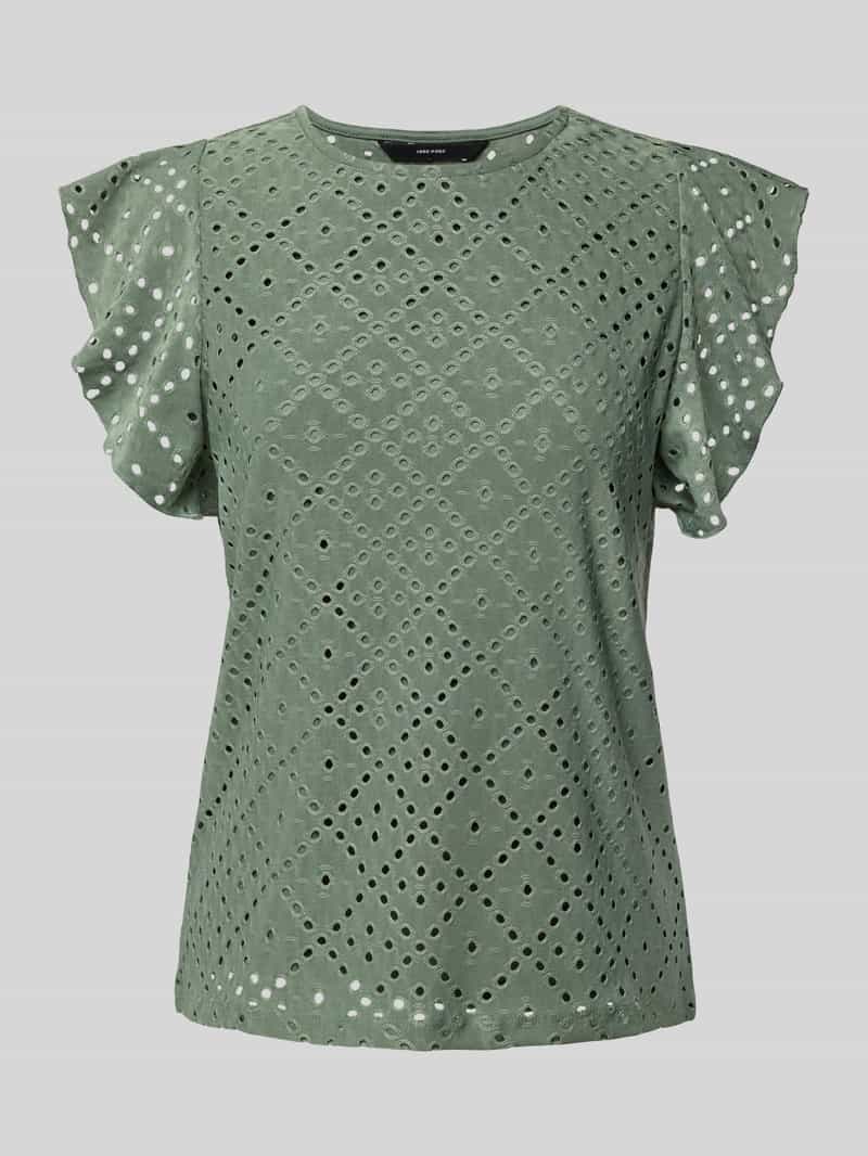 Vero Moda Shirt met ronde hals VMTASSA SL FRILL TOP NOOS