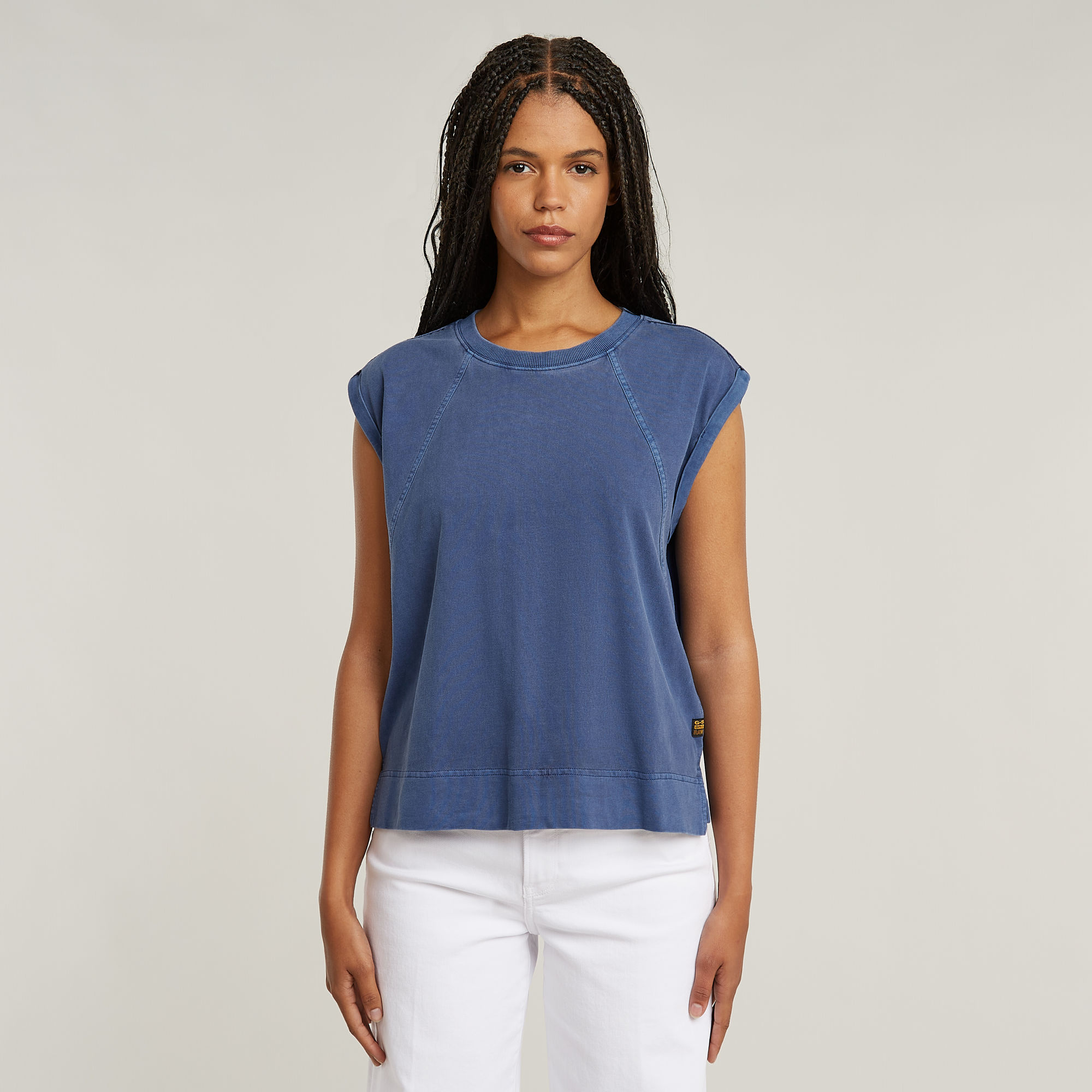 G-Star RAW Back Zip Overdyed Top - Midden blauw - Dames