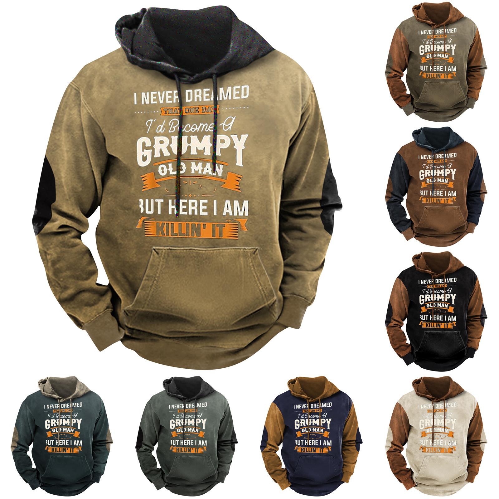 Ren Bag Heren print pluche warme jas fleece trui casual jas zak trui herfst winterjas L zwart