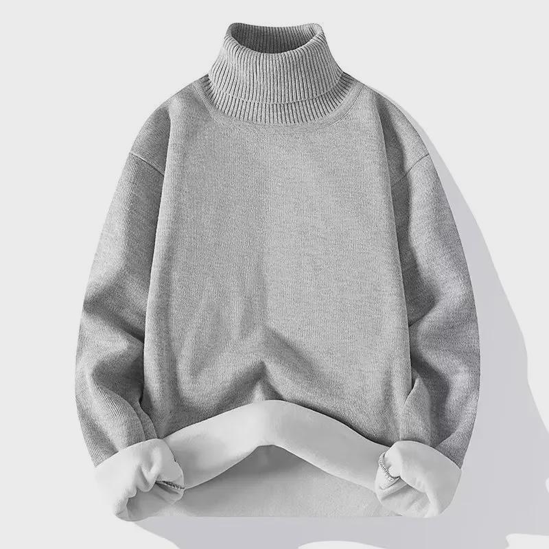 VantaGoods Effen fleece trui met hoge kraag voor heren voor de herfst en winter – Europese en Amerikaanse casual stijl. 2XL