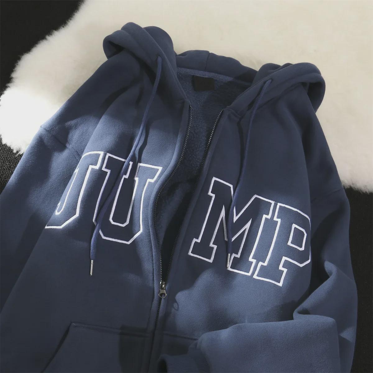 VantaGoods Oversized fluwelen vest voor heren: Dikke capuchontrui voor koppels, ideaal voor luie lente- en herfstdagen M blauw