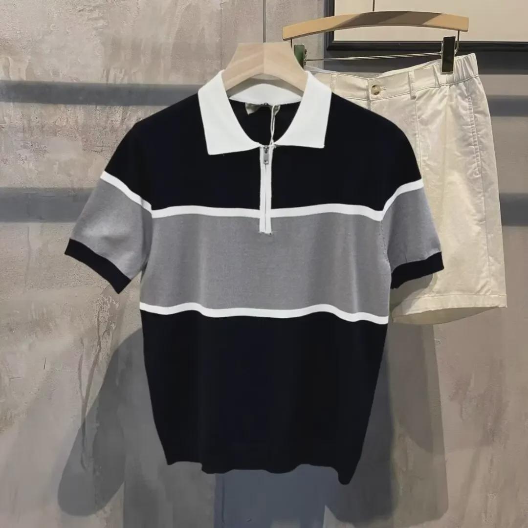 VantaGoods Trendy Koreaanse Slim Fit Poloshirt voor Heren - Zomercollectie 2024 3XL zwart