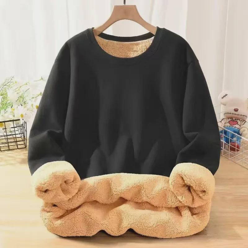 VantaGoods Heren Lamsvelours Dikke Wollen Trui – Effen, Warm, Losse Pasvorm, Ronde Hals voor Herfst & Winter 5XL