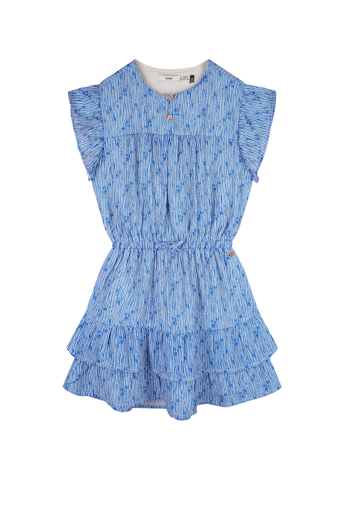 NoBell zomer jurk meisjes - blauw - AOP, boho streep - Mayal