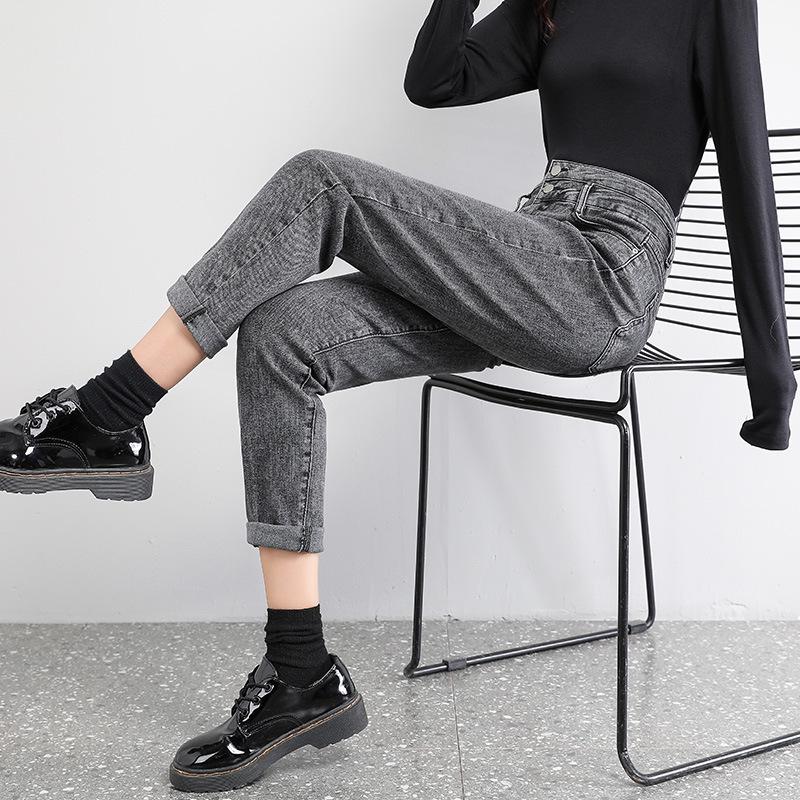 VantaGoods Elastische, hoog getailleerde damesharemjeans – Slim Fit voor herfst en winter S