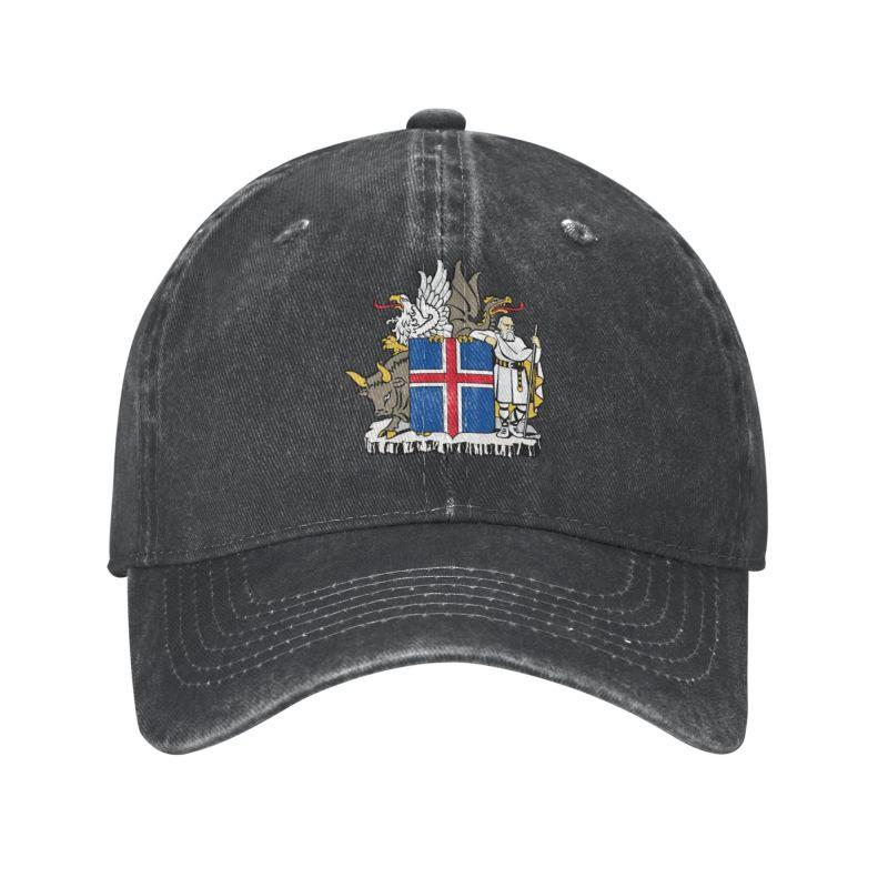 91610103MAC303Y57G Aangepaste katoenen honkbalpet met wapenschild van IJsland, bescherming tegen de zon, unisex, verstelbare hoed voor dames, herfst Adult Baseball Cap