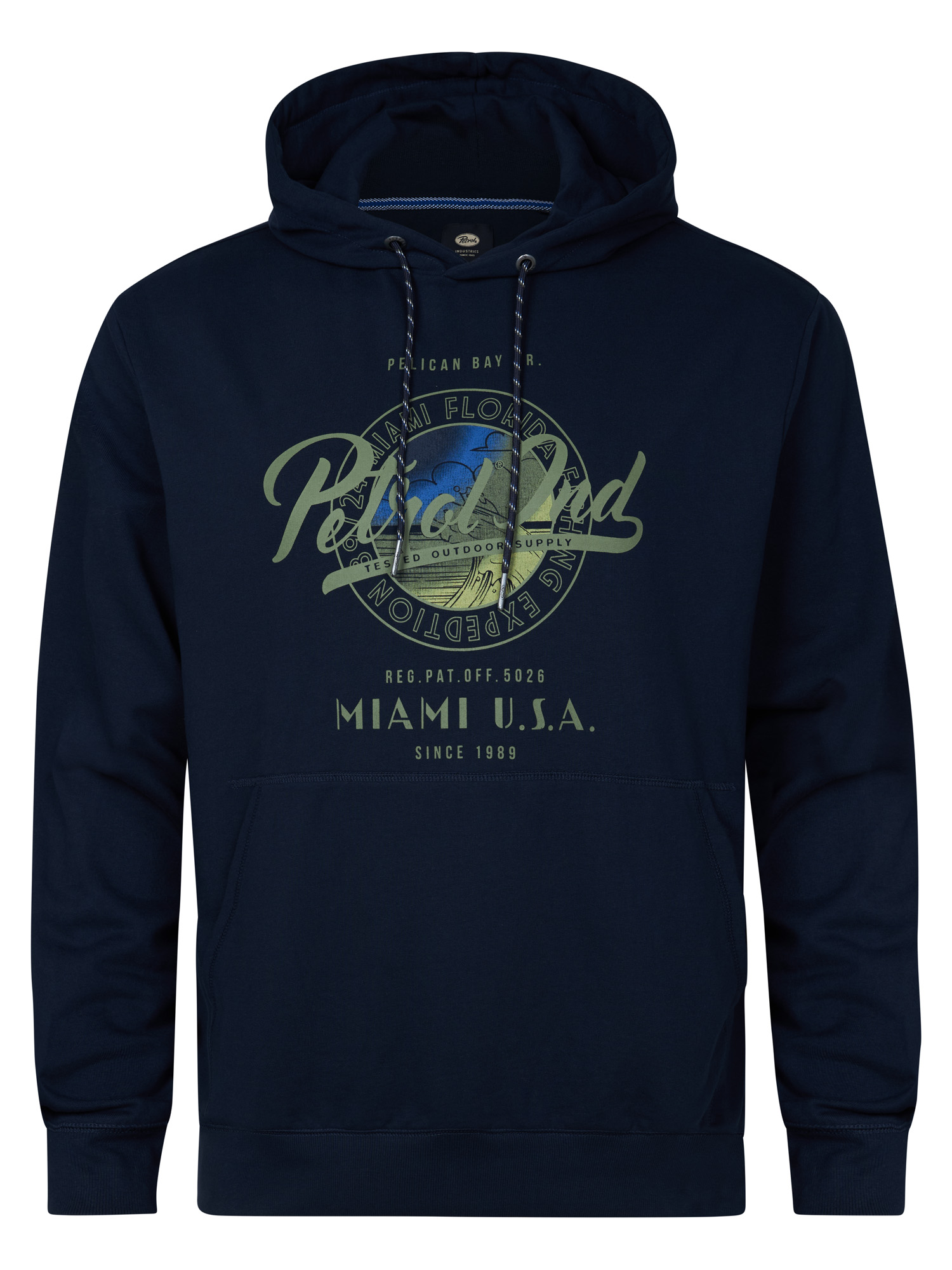 Petrol Industries - Heren Plus Size Artwork Hoodie Biscayneside - Blauw