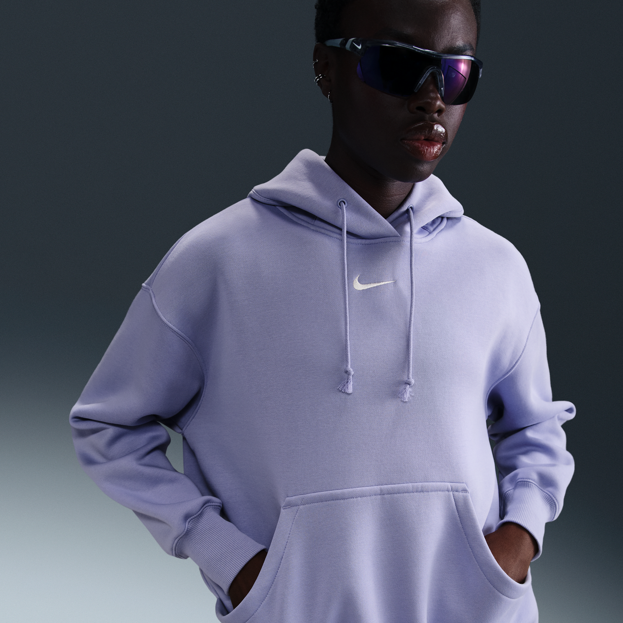 Nike Oversized hoodie voor dames Sportswear Phoenix Fleece - Lilac Ice- Dames, Lilac Ice