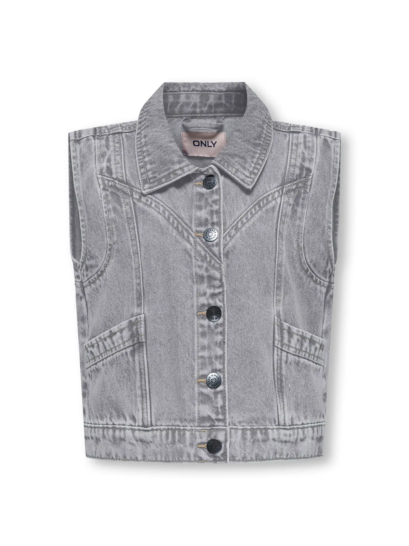 Only Zomer jeans gilet meisjes licht denim kogkennedy