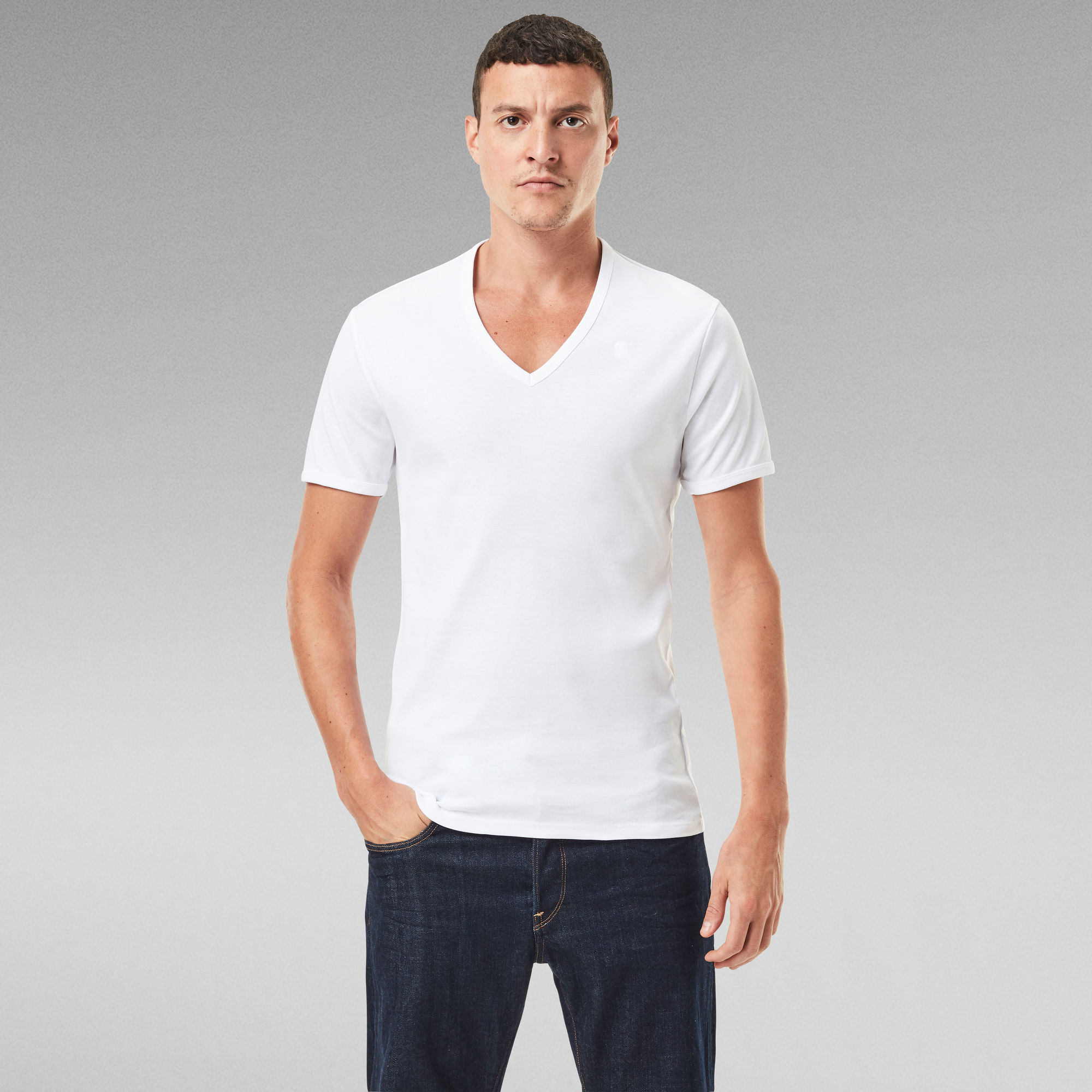 G-Star RAW Basic V-Neck T-Shirt 2-Pack - Wit - Heren