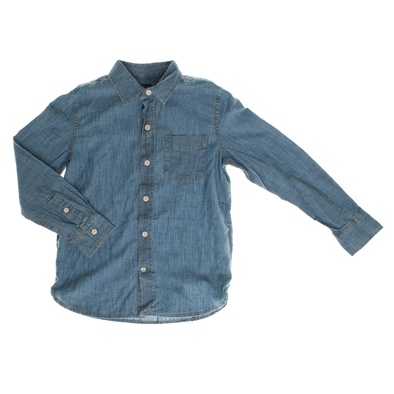 BlackPrice Lange mouwen denim shirt 618348 voor kinderen 8/9 AÑOS blauw