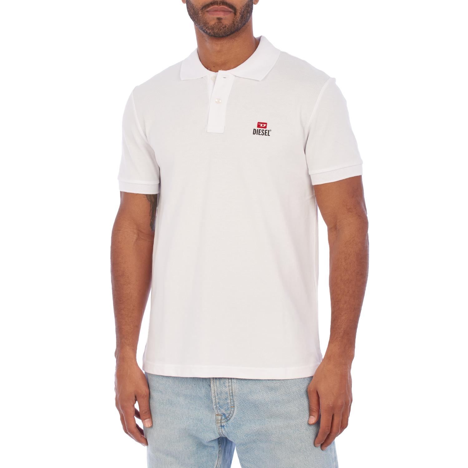 Diesel Heren A12477-7RMXZA poloshirt met korte mouwen L wit
