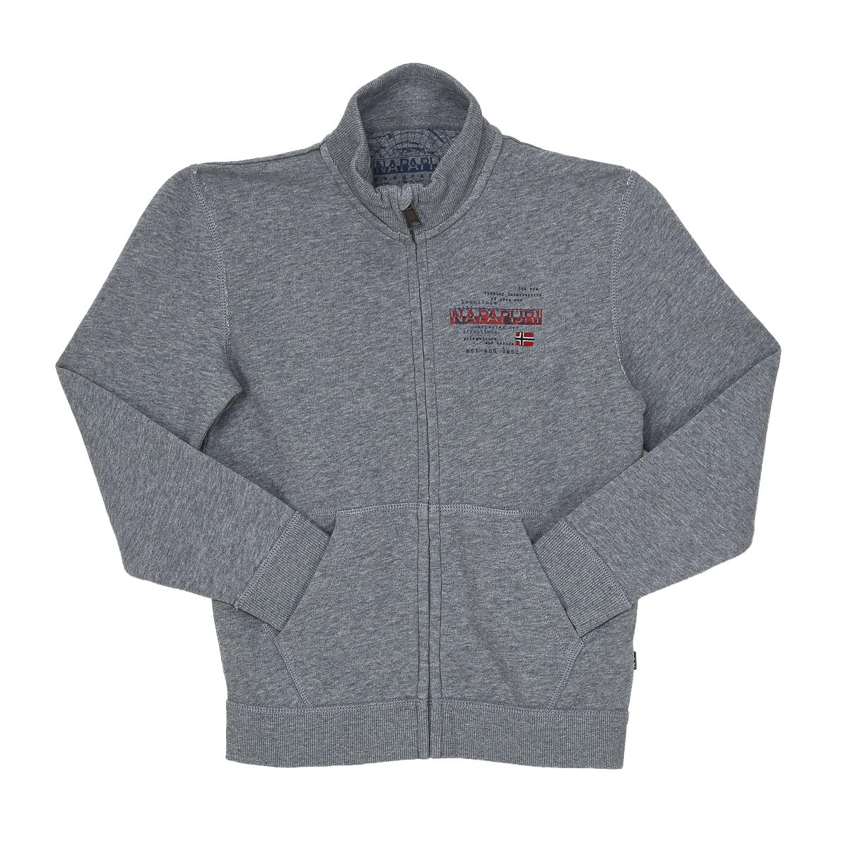 Napapijri N0YIE4 Sweatshirt met rits voor jongens 8 AÑOS grijze kleur