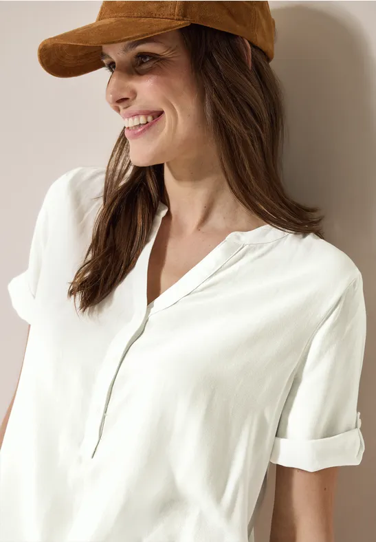 cecil Blouse met korte mouwen in effen kleur