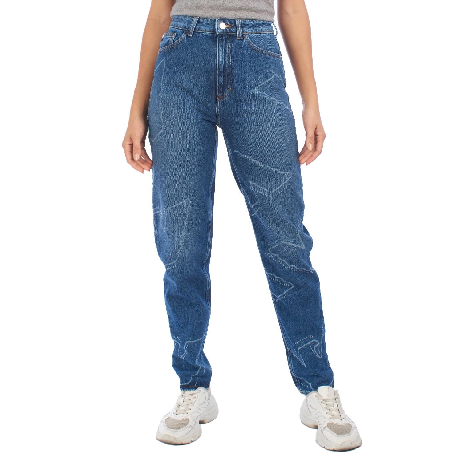 Emporio Armani Relaxed Fit Broek 3H2J29 voor Dames 24-USA blauw