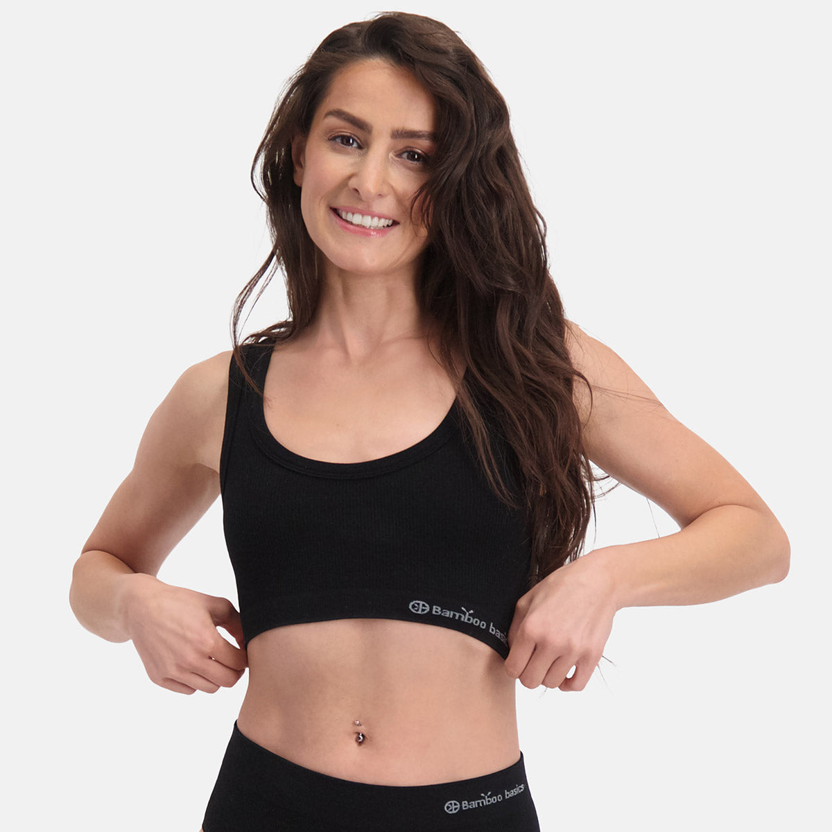 Bamboo Basics Seamless Rib Bra Ruby (2-pack) - Zwart