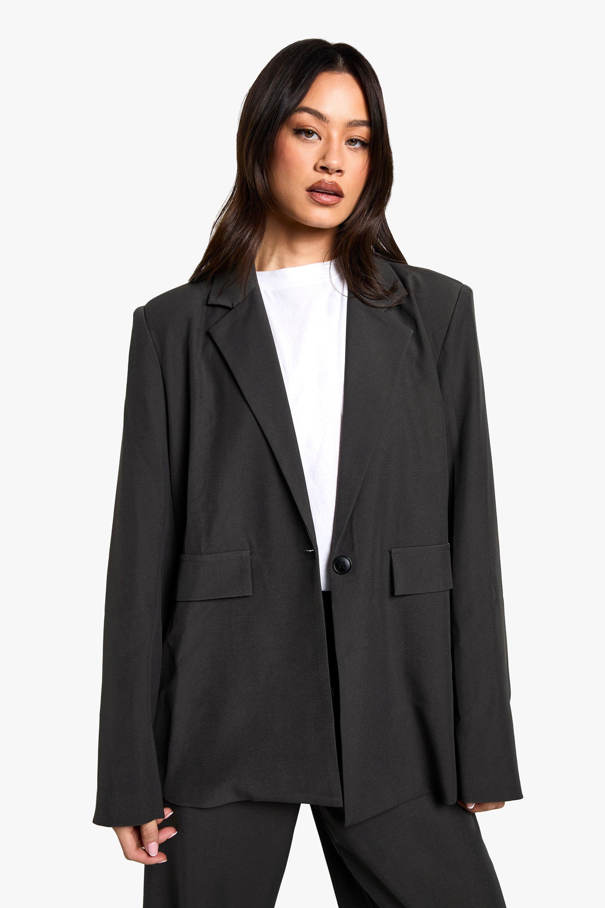 Boohoo Tall Oversized Blazer, Charcoal