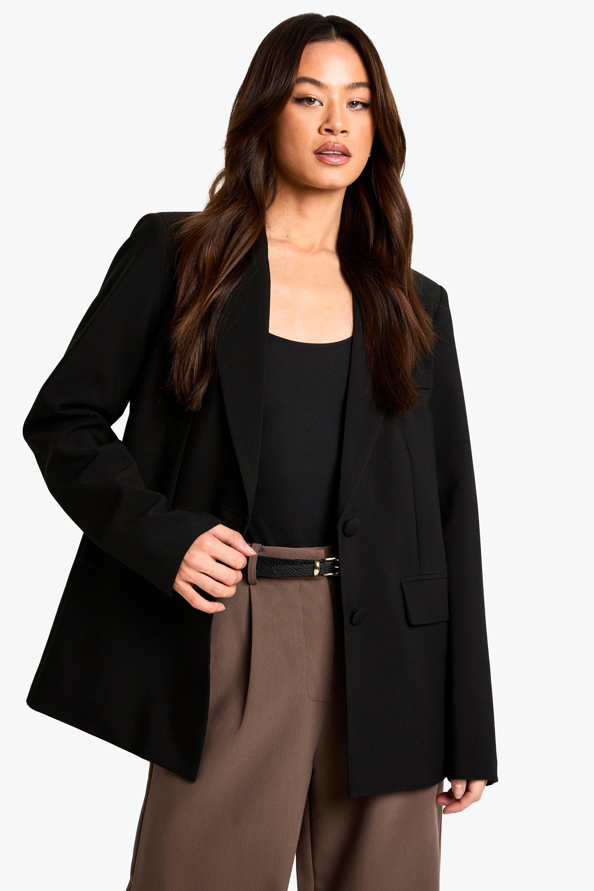 Boohoo Tall Baggy Essential Blazer, Black