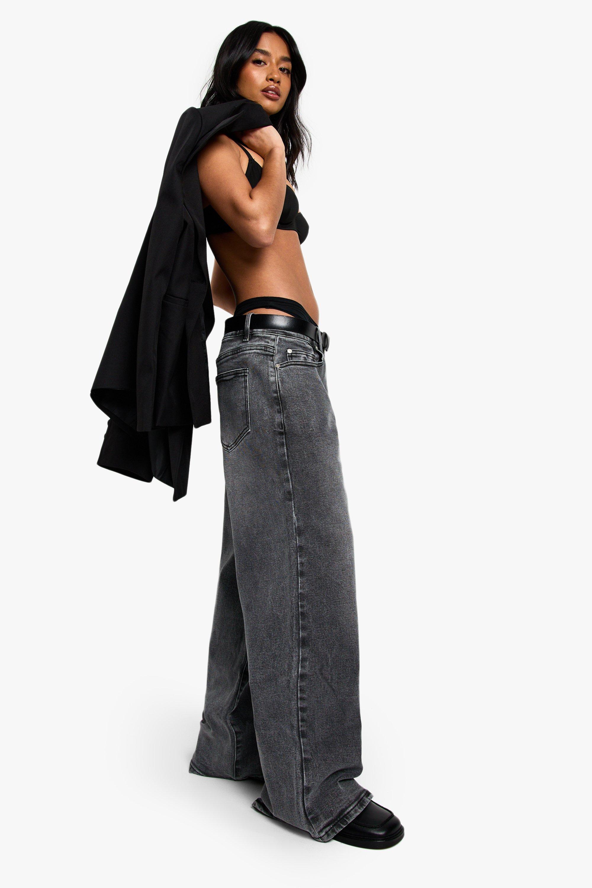 Boohoo Petite Boyfriend Jeans, Grey