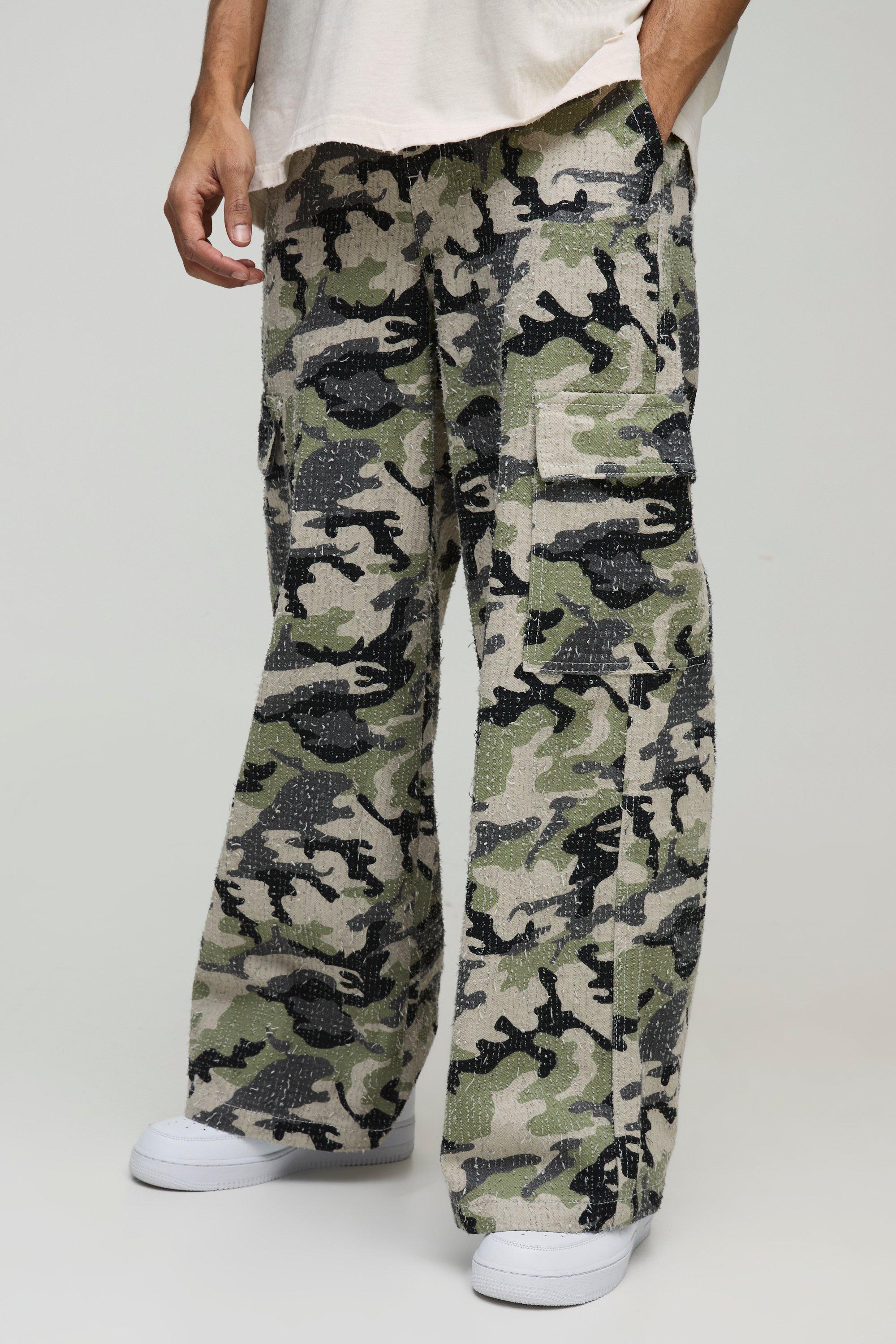 Boohoo Baggy Camo Cargo Broek Met Textuur, Multi