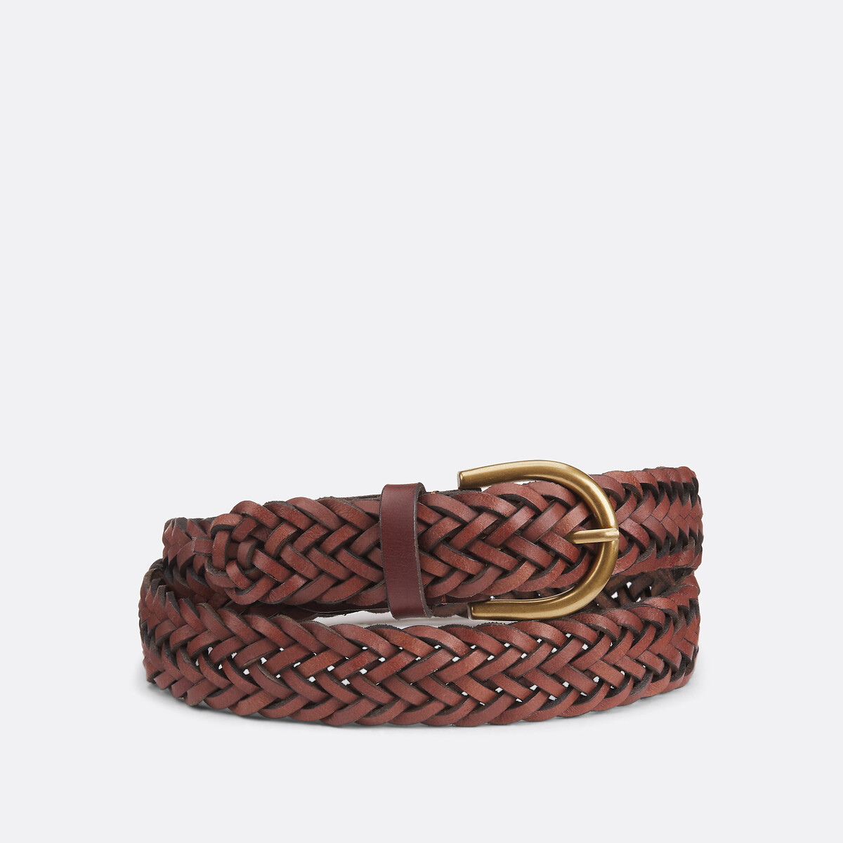 LA REDOUTE COLLECTIONS Gevlochten leren riem met metalen gesp