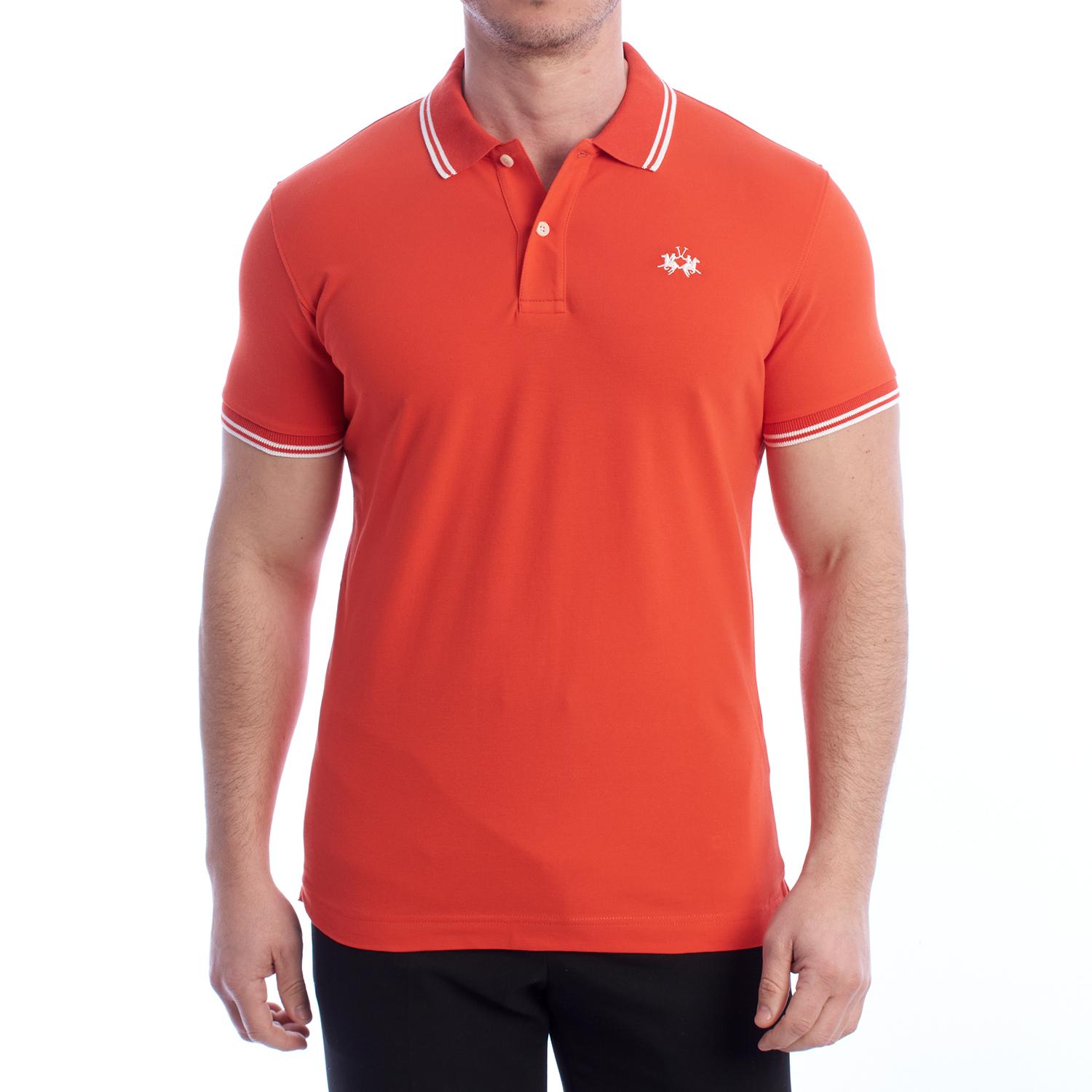 LA MARTINA Heren Slim Fit Polo met korte mouwen TMP007-PK001 L oranje