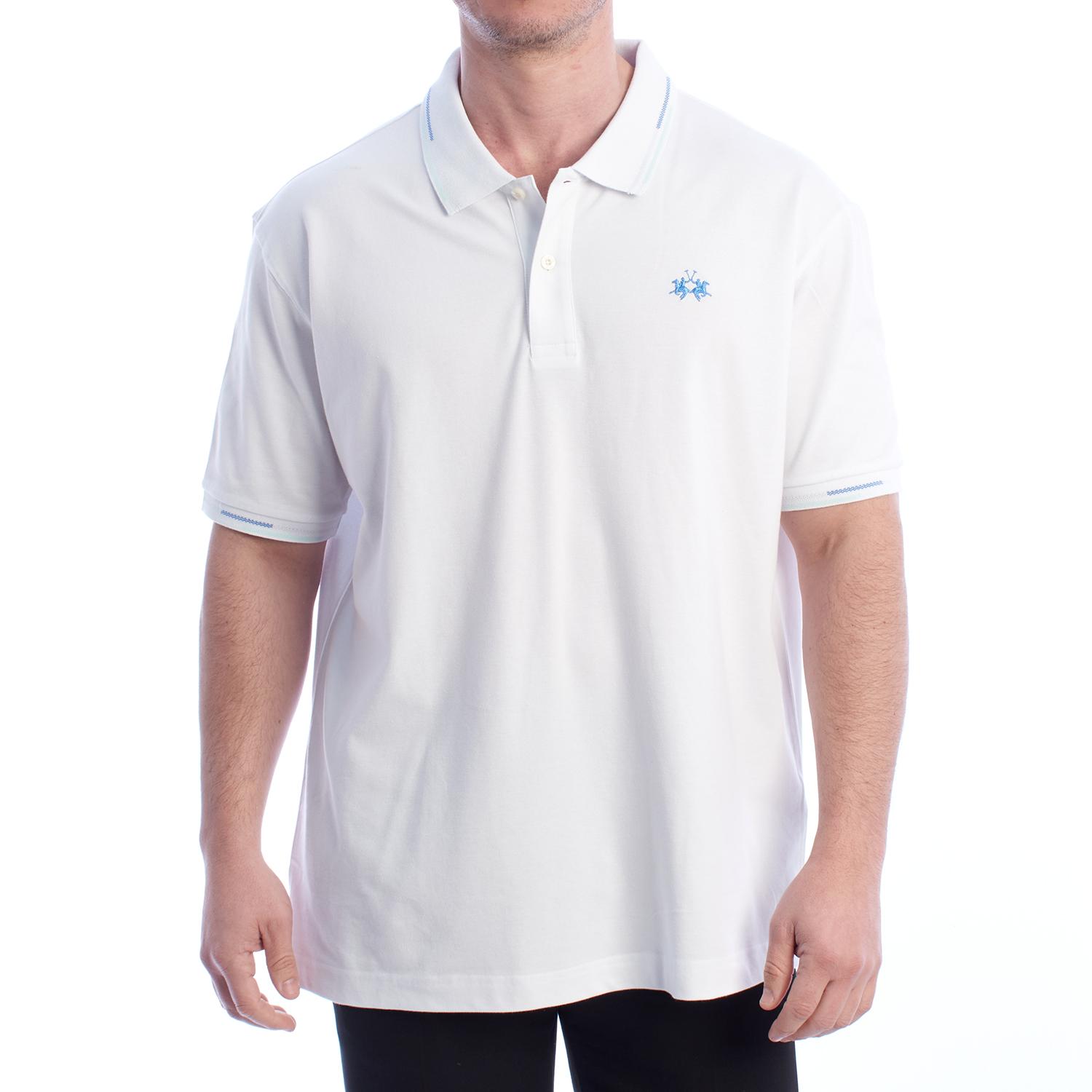 LA MARTINA Heren Regular Fit Polo met korte mouwen YMP007-PK001 3XL wit