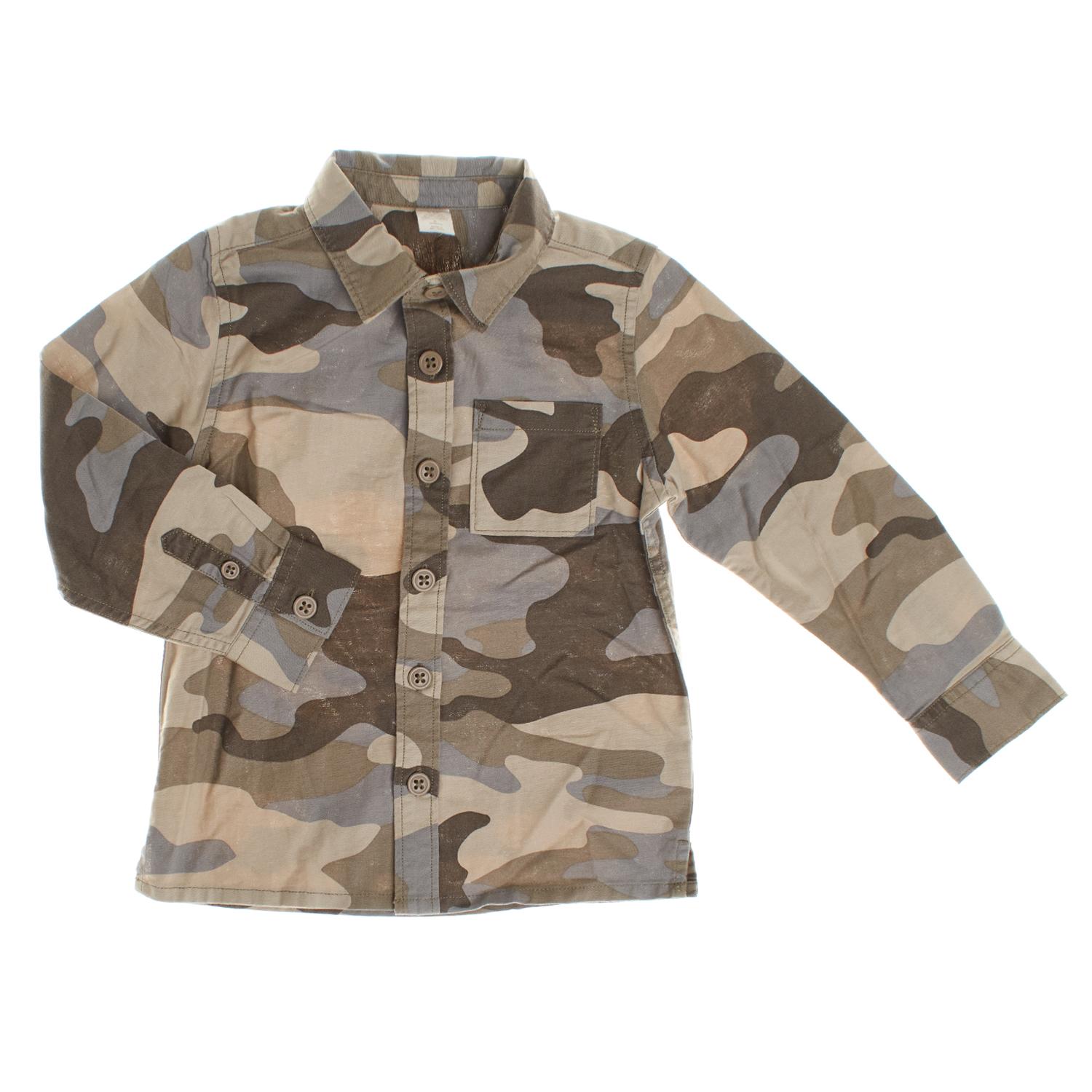 BlackPrice Lange mouwen camouflage shirt 486055 voor jongens 12-18 MESES bruin