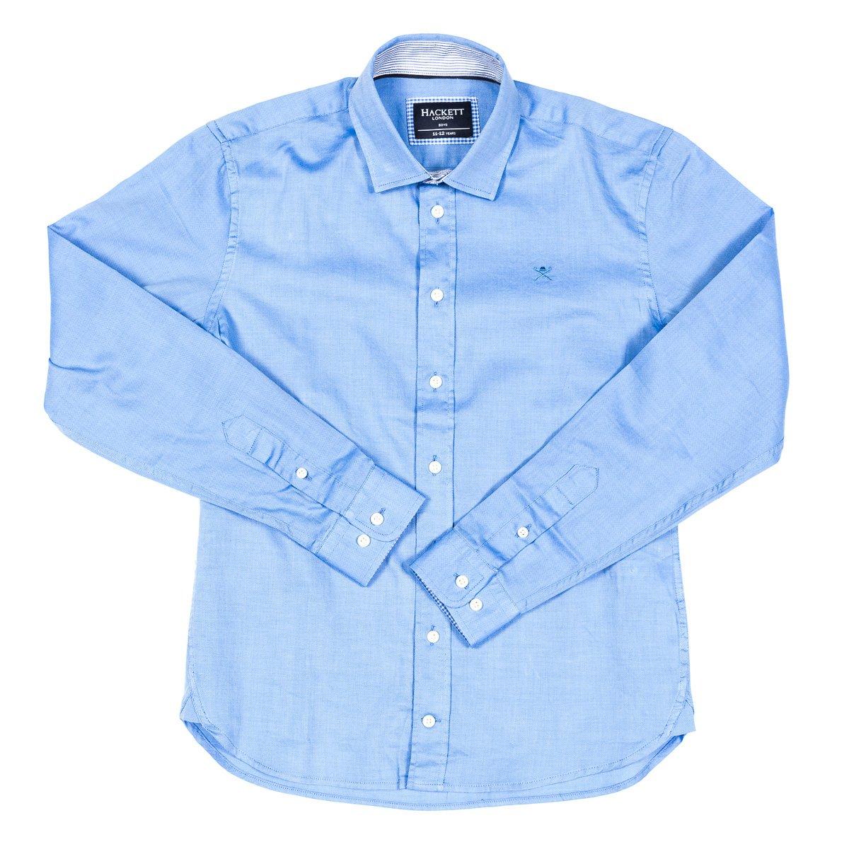 Hackett London Jongens overhemd met lange mouwen en reverskraag HK301043 11/12 AÑOS blauw