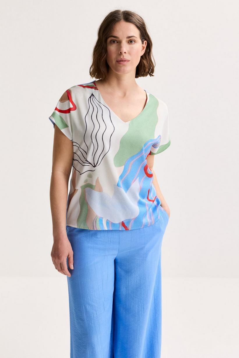 Mayerline T-shirtblouse Met Satijnen Front