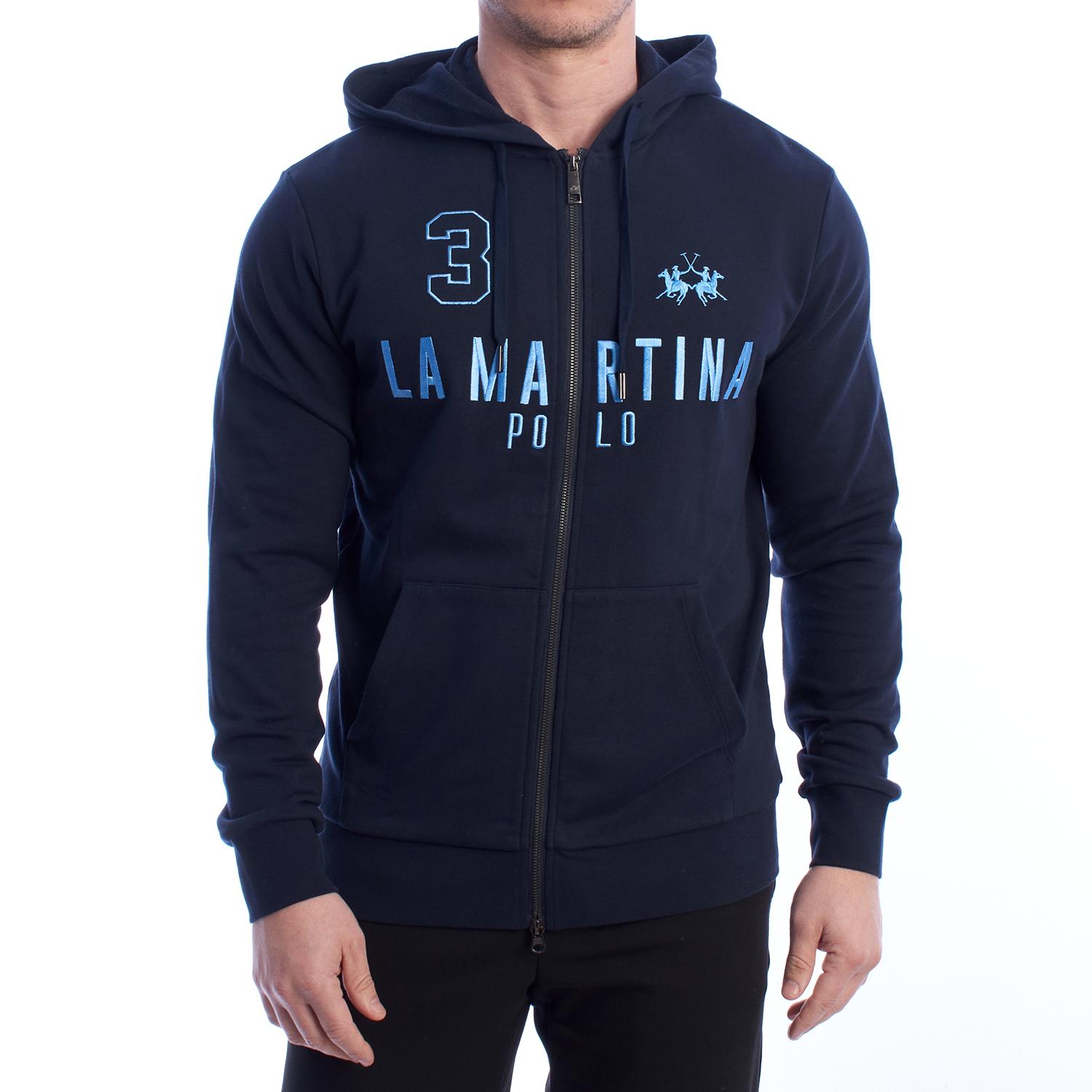 LA MARTINA Heren Regular Fit Hoodie YMF305-FP568 3XL blauw